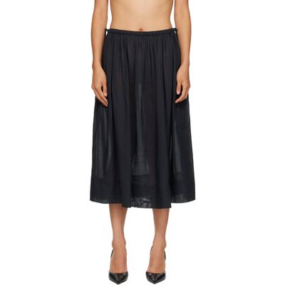 St. Agni St. Agni Black Transparent Midi Skirt