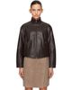 St. Agni St. Agni Brown Cocoon Zip Leather Jacket - 1