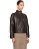 St. Agni St. Agni Brown Cocoon Zip Leather Jacket - 2