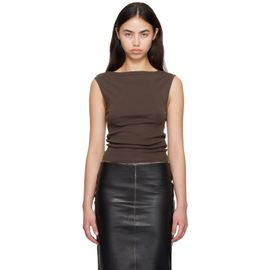 St. Agni St. Agni Brown Organic Cotton Ballerina Tank Top