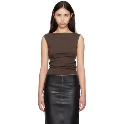 St. Agni St. Agni Brown Organic Cotton Ballerina Tank Top