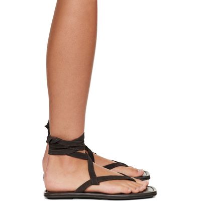 St. Agni St. Agni Brown Suede Tie Up Sandals