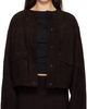 St. Agni St. Agni Brown Suede Utility Cocoon Bomber Jacket - 1