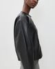 St. Agni St. Agni Button Detail Cocoon Leather Jacket Black - 4