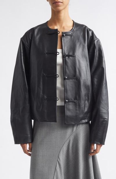 ST. AGNI ST. AGNI Button Detail Leather Jacket