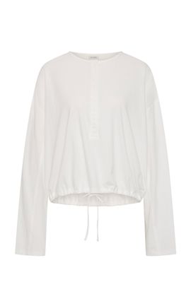 St. Agni St. Agni Button Drawstring Cotton LongSleeve Top