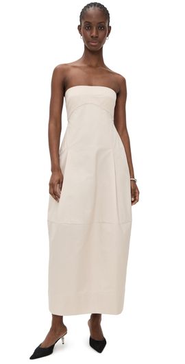 knee length dresses for ladies St. Agni | Sculpted Cotton Strapless Dress