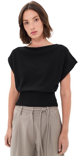 St. Agni St. Agni Cashmere Asymmetrical Top Black