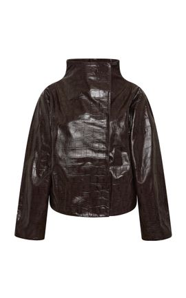 St. Agni St. Agni Cocoon CrocodileEffect Leather Jacket