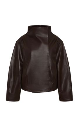 St. Agni St. Agni Cocoon Funnel Leather Jacket