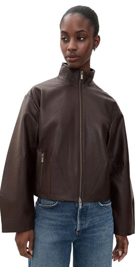 St. Agni St. Agni Cocoon Zip Leather Jacket Chocolate