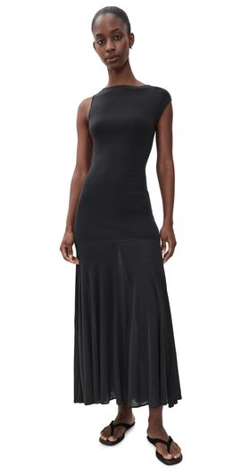 St. Agni St. Agni Fine Jersey Circle Hem Dress Charcoal