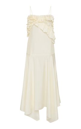 St. Agni St. Agni Flounce Handkerchief Silk Maxi Dress