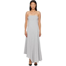 St. Agni St. Agni Gray Strapless Cotton Jersey Midi Dress