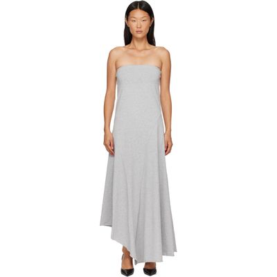 St. Agni St. Agni Gray Strapless Cotton Jersey Midi Dress