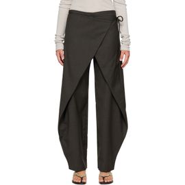 St. Agni St. Agni Gray Wrap Rouleau Trousers