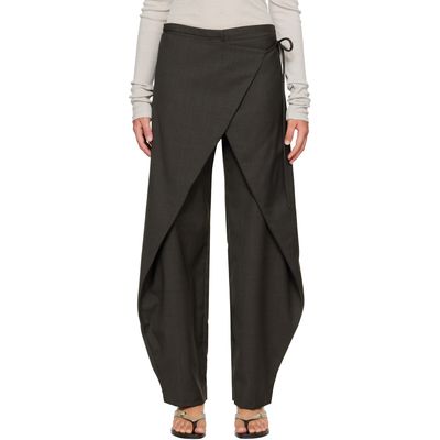 St. Agni St. Agni Gray Wrap Rouleau Trousers