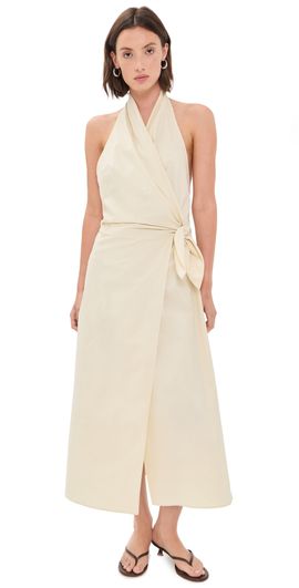 St. Agni St. Agni Halter Wrap Backless Dress Porcelain