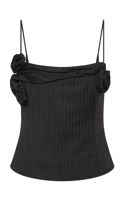 St. Agni St. Agni Herringbone WoolBlend Rosette Cami