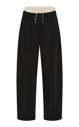 St. Agni St. Agni Layered Waist Silk Wool Pants