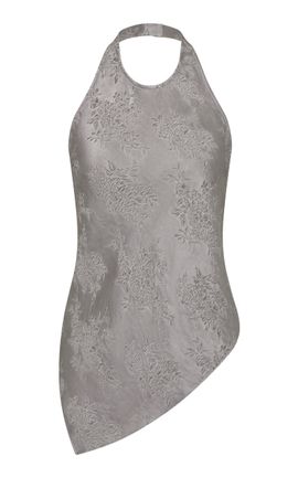 St. Agni St. Agni Nouveau Jacquard SilkBlend Halter Top
