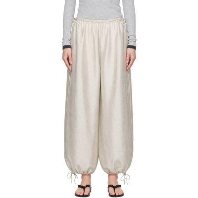 St. Agni St. Agni Off-White Silk Adjustable Balloon Lounge Pants