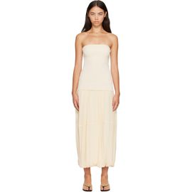 St. Agni St. Agni Off-White Strapless Balloon Hem Maxi Dress