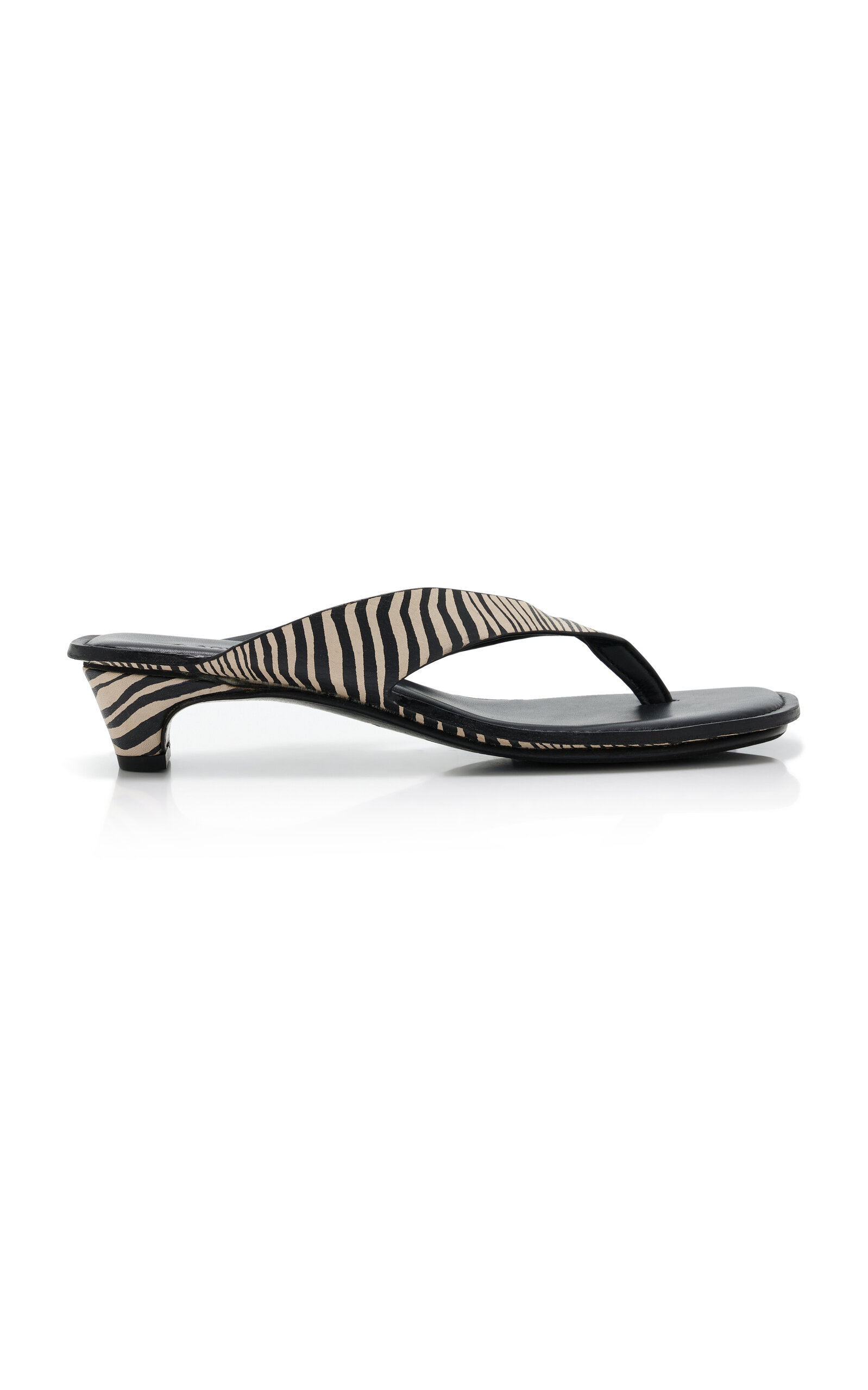 St. Agni St. Agni Opanka ZebraPrint Leather Thong Sandals