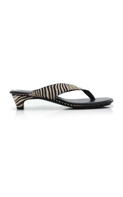 St. Agni St. Agni Opanka ZebraPrint Leather Thong Sandals