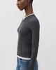 St. Agni St. Agni Organic Cotton V Neck Long Sleeve Top Charcoal Melange - 4