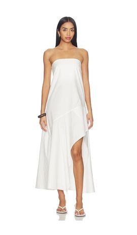 St. Agni St. Agni Oxford Strapless Asymmetrical Dress