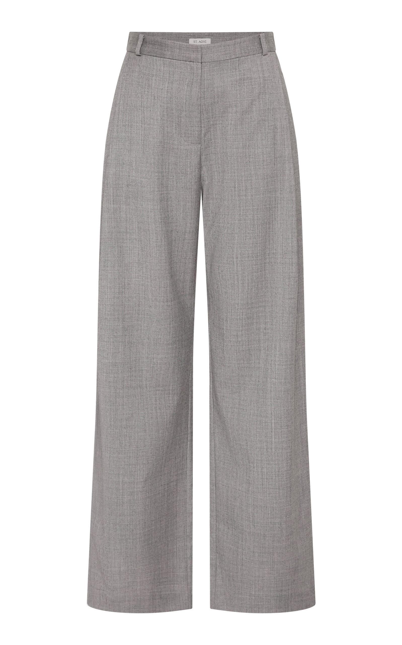 St. Agni St. Agni Pleat Slouch Wool Tapered Leg Pants