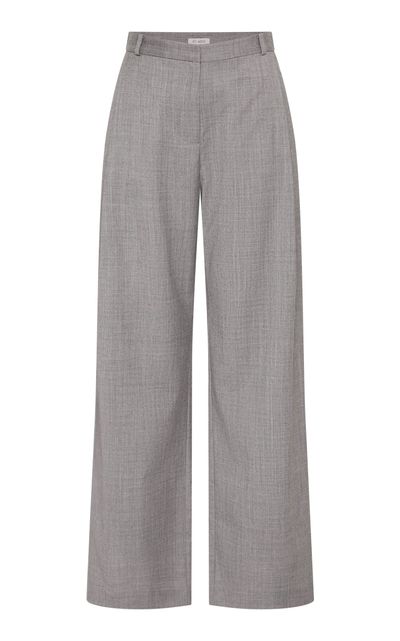 St. Agni St. Agni Pleat Slouch Wool Tapered Leg Pants
