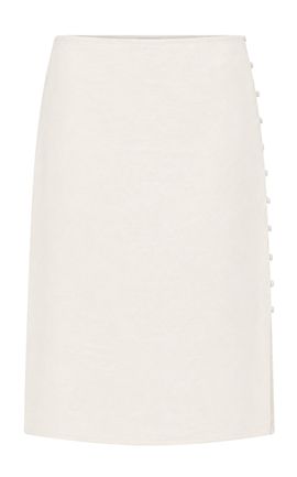 St. Agni St. Agni Raw Buttoned Silk Pencil Skirt