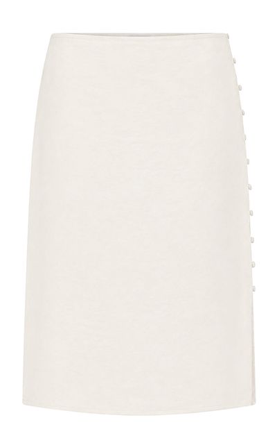 St. Agni St. Agni Raw Buttoned Silk Pencil Skirt
