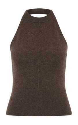 St. Agni St. Agni Ribbed Halter Cashmere Top
