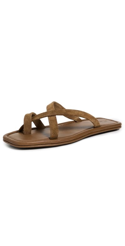 St. Agni St. Agni Soft Strap Slides toffee suede