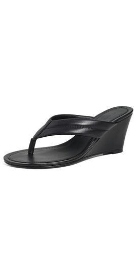 St. Agni St. Agni Stitch Detail Thong Wedges Black