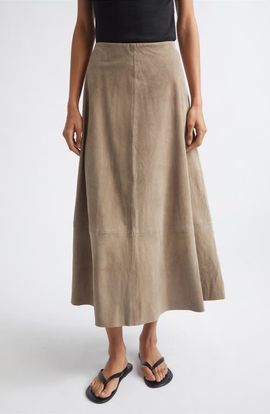 ST. AGNI ST. AGNI Suede Circle Midi Skirt