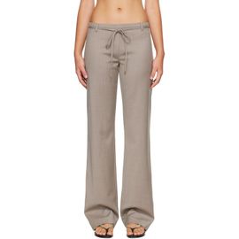 St. Agni St. Agni Taupe 90s Wool Rouleau Minimal Trousers