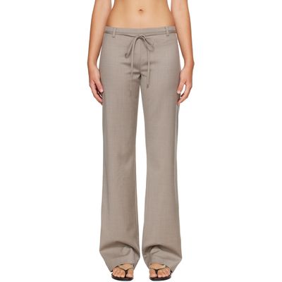 St. Agni St. Agni Taupe 90s Wool Rouleau Minimal Trousers