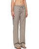 St. Agni St. Agni Taupe 90s Wool Rouleau Minimal Trousers - 2