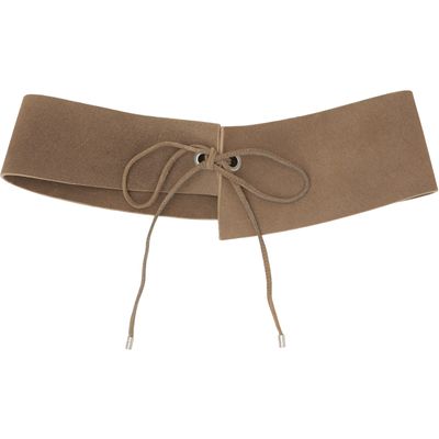 St. Agni St. Agni Taupe Suede Asymmetric Belt
