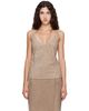 St. Agni St. Agni Taupe Suede Low Back Tie Top - 1