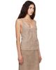 St. Agni St. Agni Taupe Suede Low Back Tie Top - 2