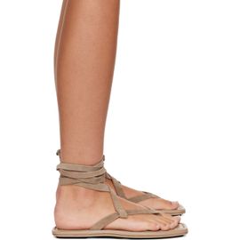 St. Agni St. Agni Taupe Suede Tie Up Sandals