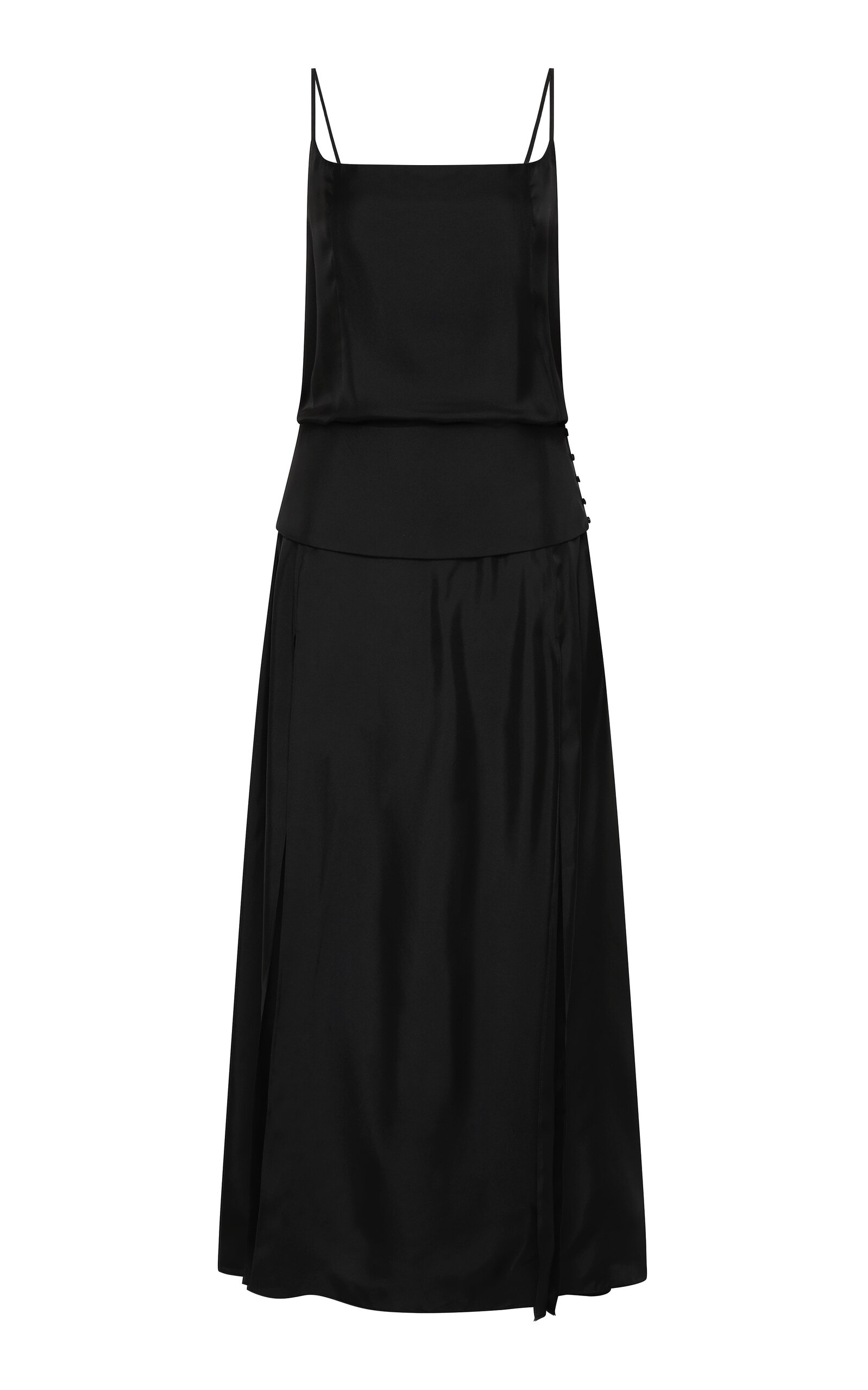 St. Agni St. Agni Twill Cumberbund Silk Dress