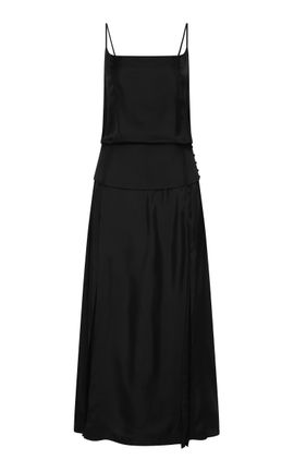 St. Agni St. Agni Twill Cumberbund Silk Dress