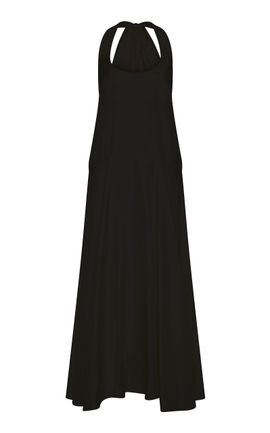 St. Agni St. Agni Twill Tassel Silk Halter Dress