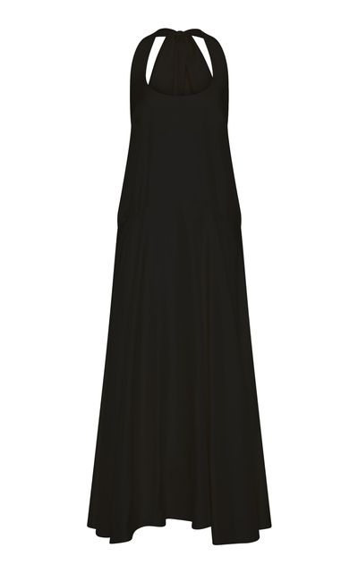 St. Agni St. Agni Twill Tassel Silk Halter Dress
